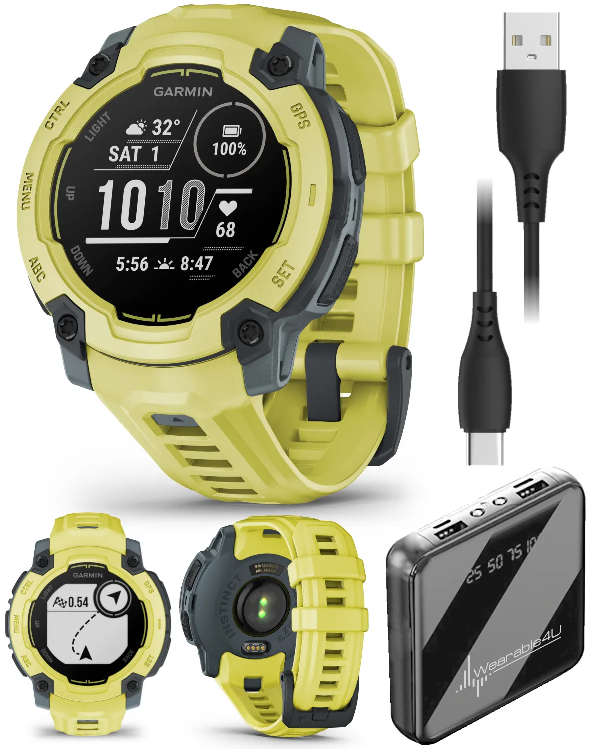 Garmin Instinct E Smartwatch, MIP Display, GPS, Cardio, SpO2,  70 Sports Apps, Training Readiness, Activity Tracker 24/7, Notifications, Connect IQ, Wearable4U