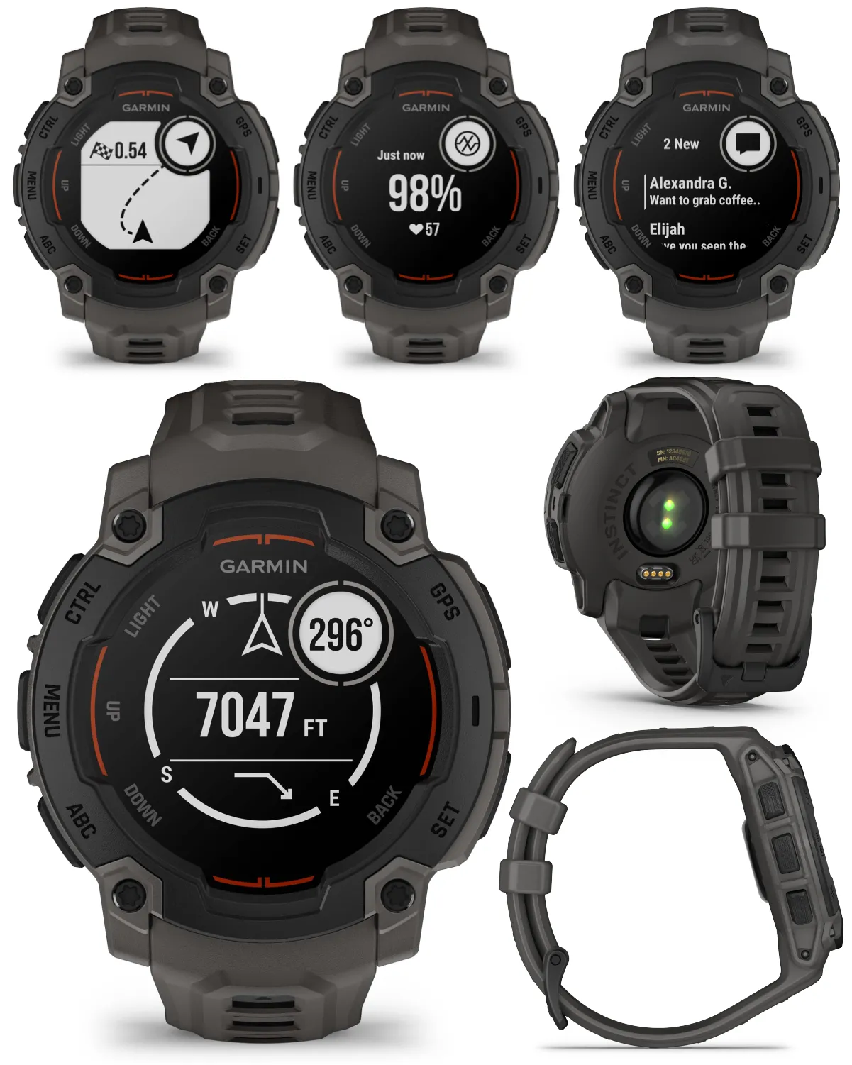 Garmin Instinct E Smartwatch, MIP Display, GPS, Cardio, SpO2,  70 Sports Apps, Training Readiness, Activity Tracker 24/7, Notifications, Connect IQ, Wearable4U