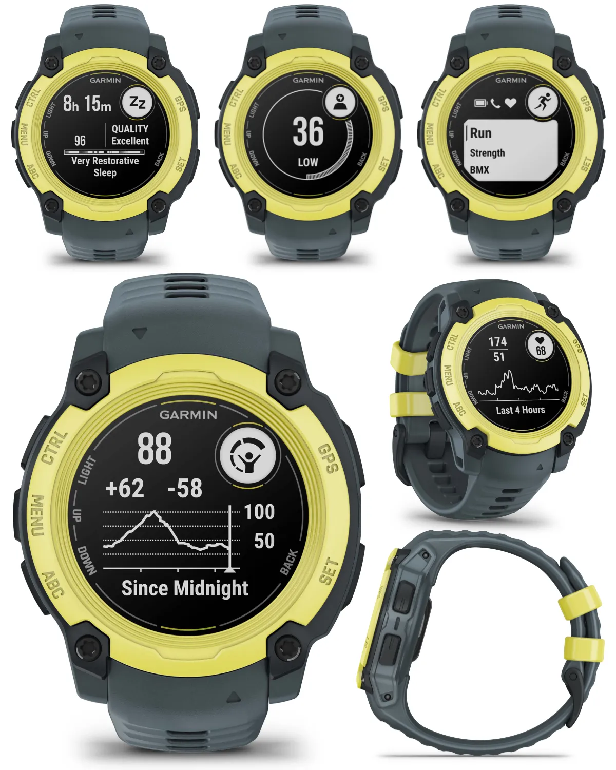 Garmin Instinct E Smartwatch, MIP Display, GPS, Cardio, SpO2,  70 Sports Apps, Training Readiness, Activity Tracker 24/7, Notifications, Connect IQ, Wearable4U