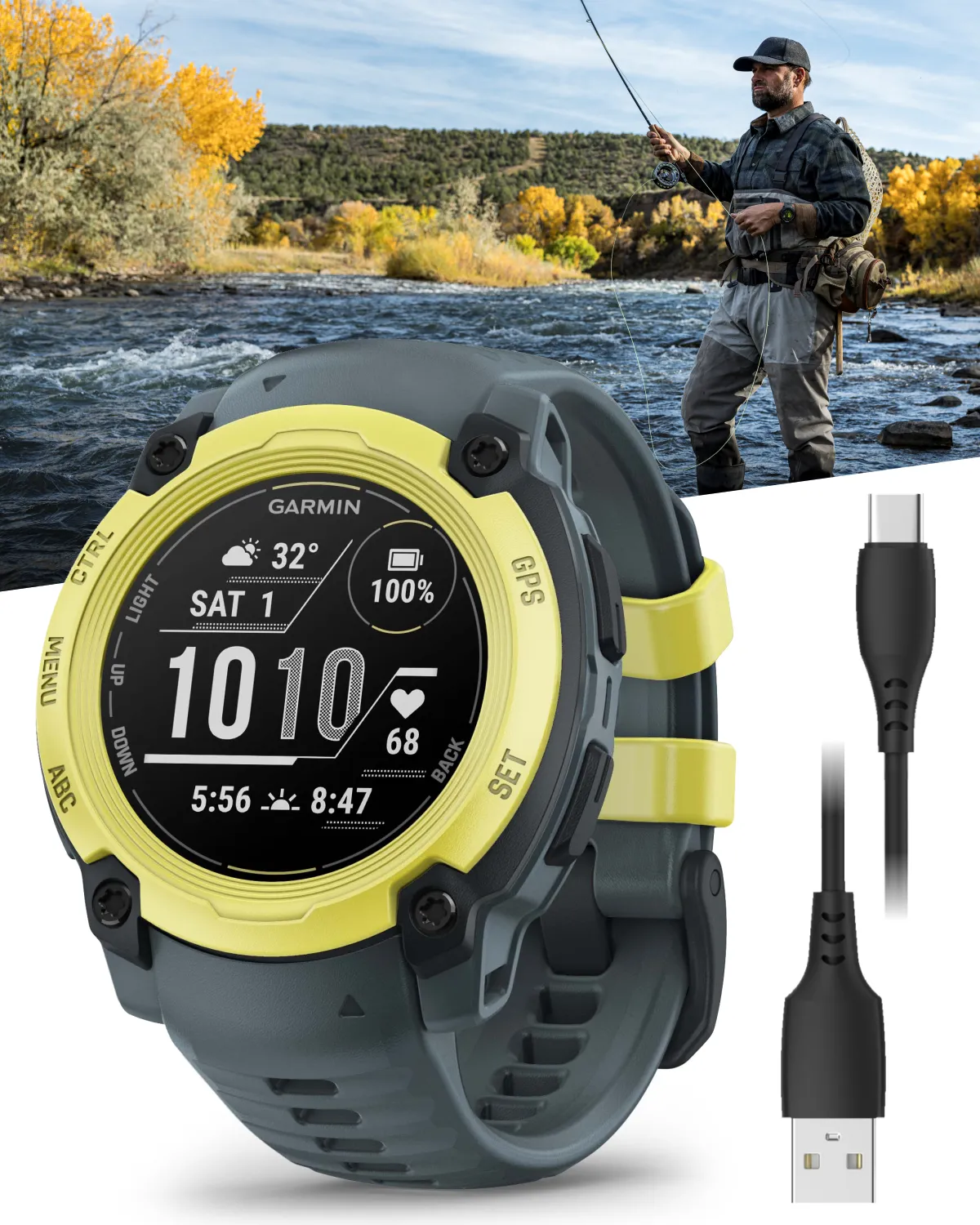 Garmin Instinct E Smartwatch, MIP Display, GPS, Cardio, SpO2,  70 Sports Apps, Training Readiness, Activity Tracker 24/7, Notifications, Connect IQ, Wearable4U