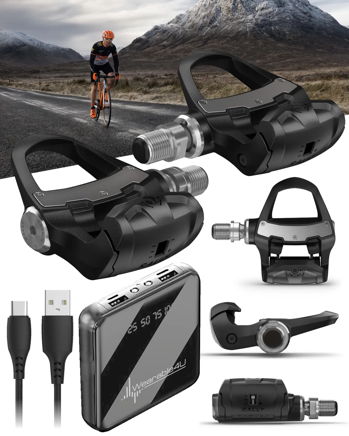Garmin Rally RK200 Dual-Sensing Power Meter Pedals, Advanced Cycling Dynamics Left/Right Balance, LOOK KEO Cleat Compatible 010-02388-00_W4U