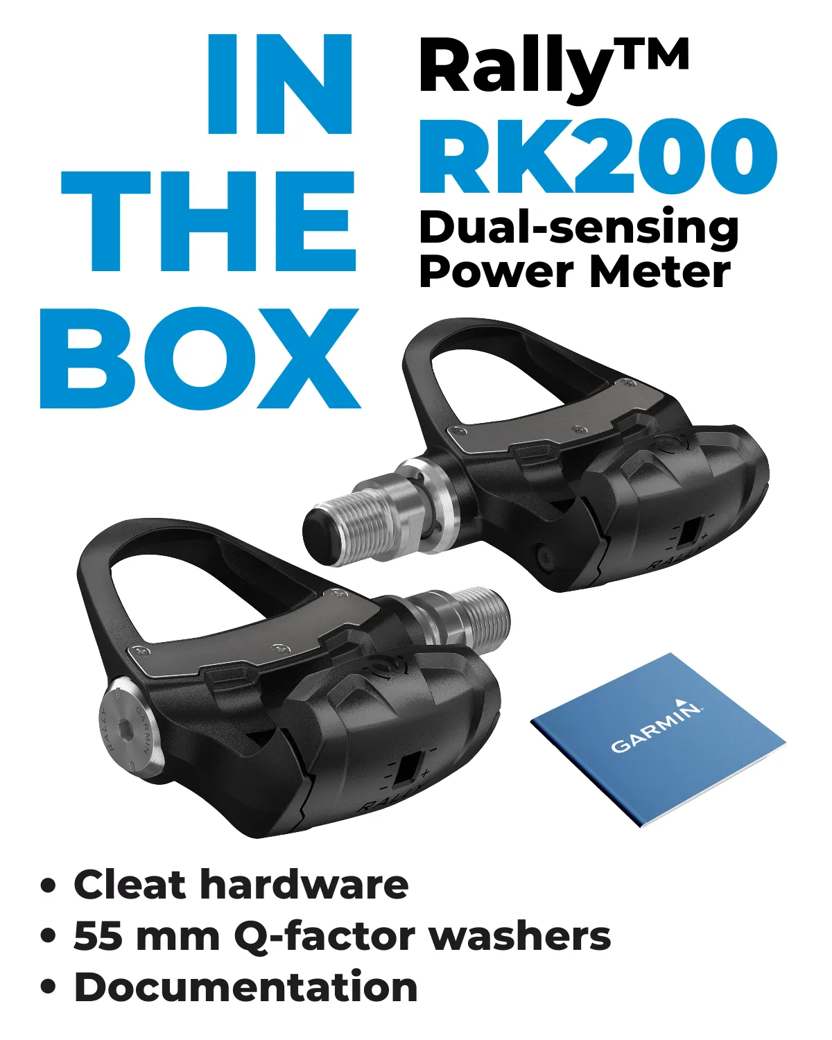 Garmin Rally RK200 Dual-Sensing Power Meter Pedals, Advanced Cycling Dynamics Left/Right Balance, LOOK KEO Cleat Compatible 010-02388-00_W4U