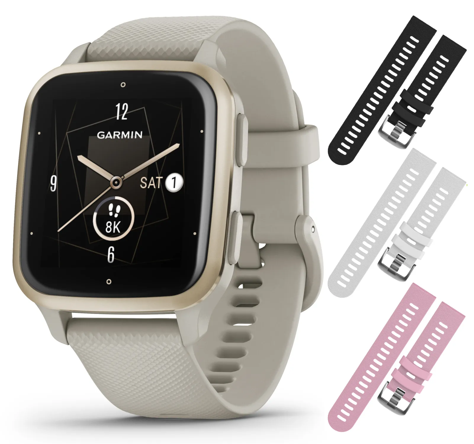 Garmin Venu Sq 2 GPS Smartwatch, All-Day Monitoring, Long-Lasting Battery Life, AMOLED Display, Black/Slate with Wearable4U Straps Bundle