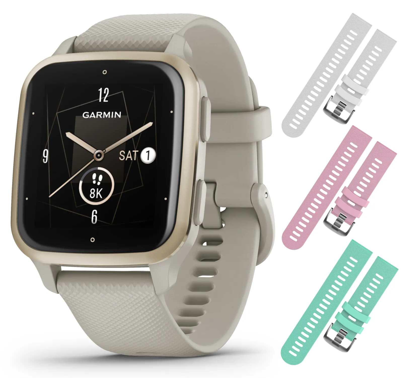 Garmin Venu Sq 2 GPS Smartwatch, All-Day Monitoring, Long-Lasting Battery Life, AMOLED Display, Black/Slate with Wearable4U Straps Bundle
