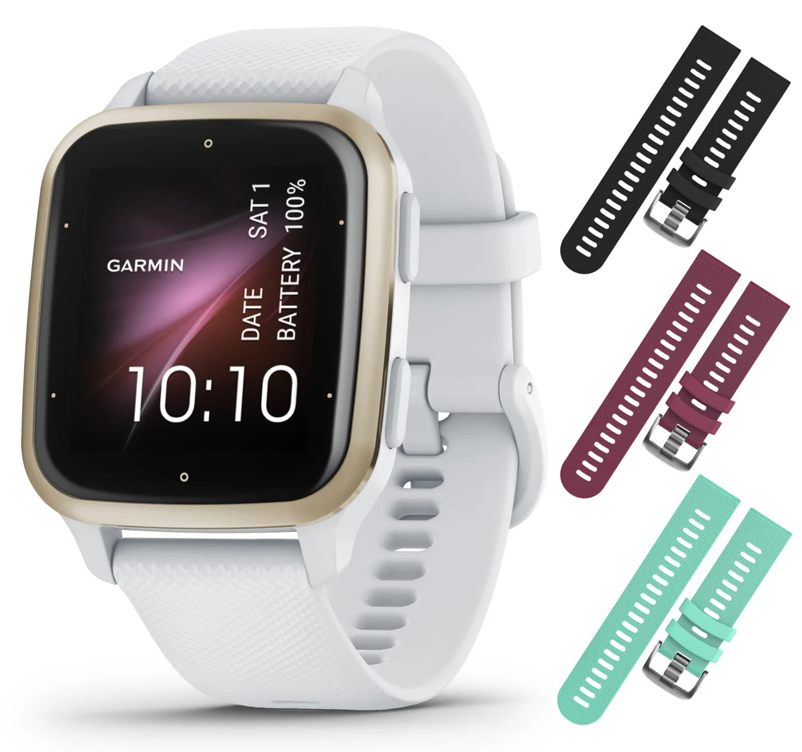 Garmin Venu Sq 2 GPS Smartwatch, All-Day Monitoring, Long-Lasting Battery Life, AMOLED Display, Black/Slate with Wearable4U Straps Bundle