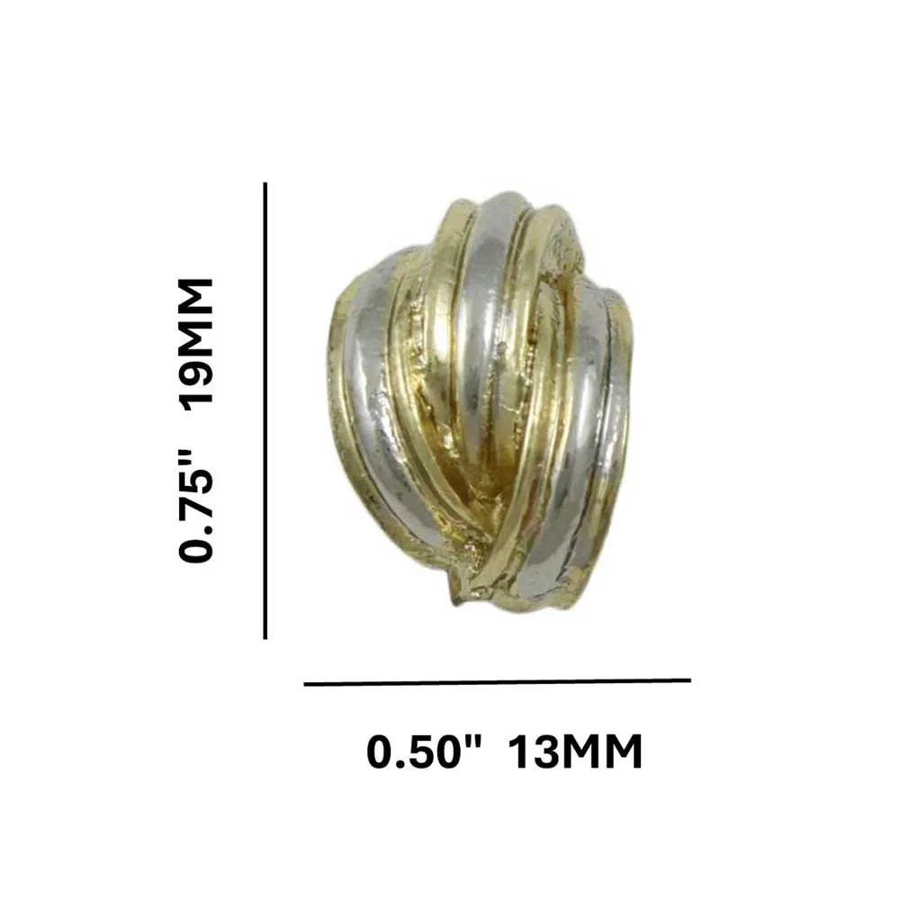 Gold and Silver Semi Hoop Clip Earring - MEC902