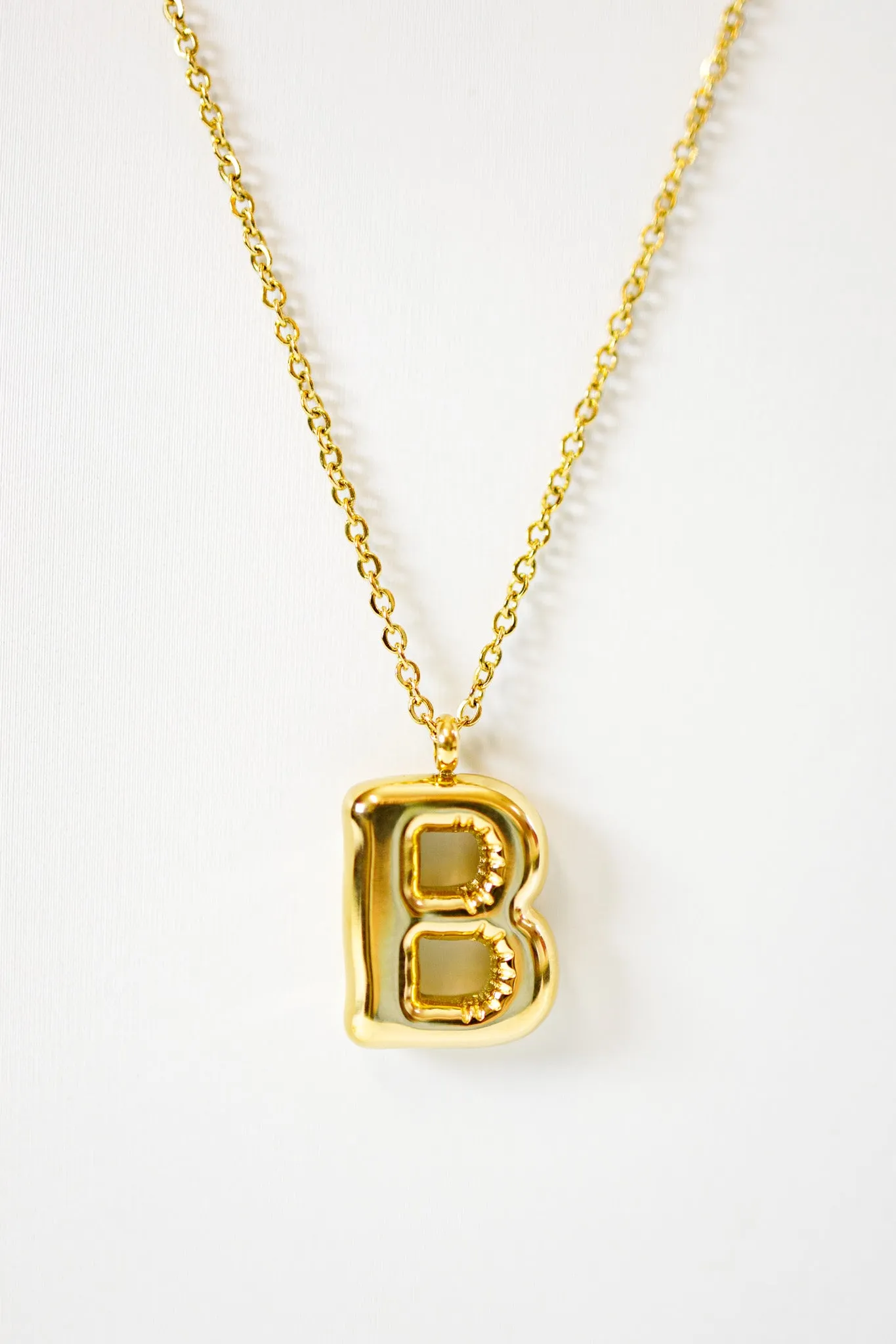 Gold Bubble Initial Necklace, VARIOUS
