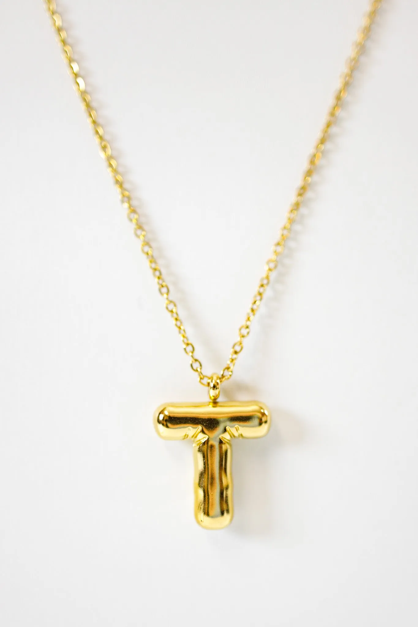 Gold Bubble Initial Necklace, VARIOUS
