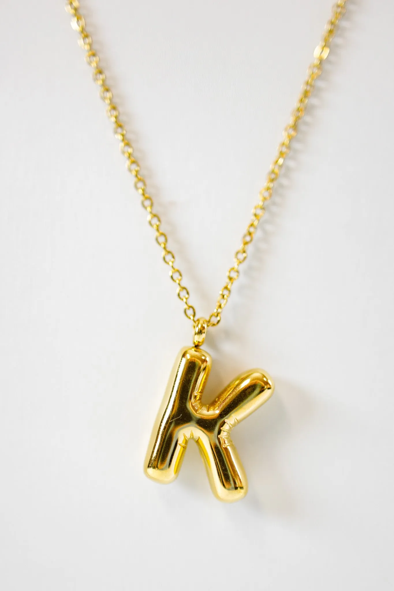 Gold Bubble Initial Necklace, VARIOUS