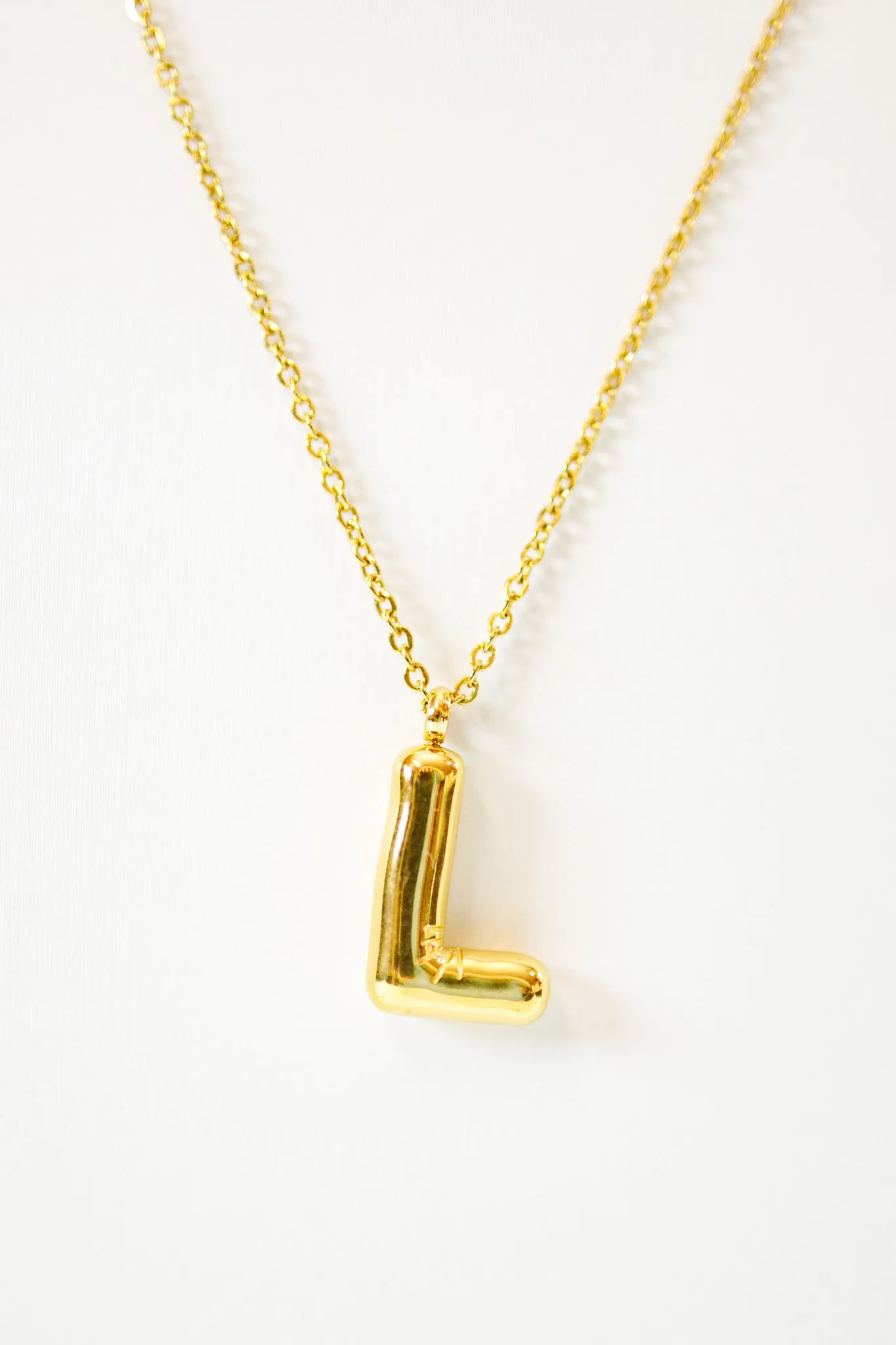 Gold Bubble Initial Necklace, VARIOUS