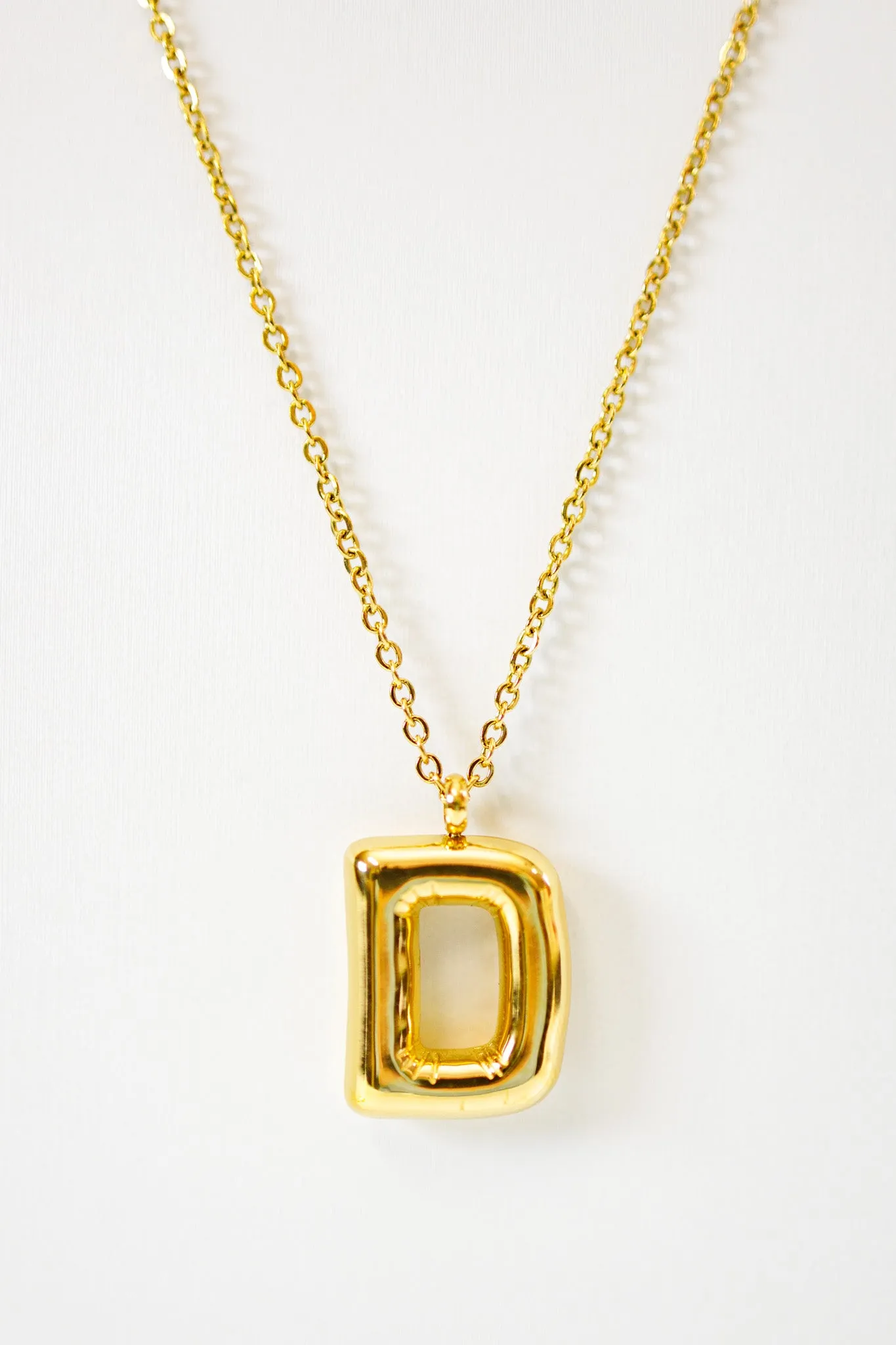 Gold Bubble Initial Necklace, VARIOUS