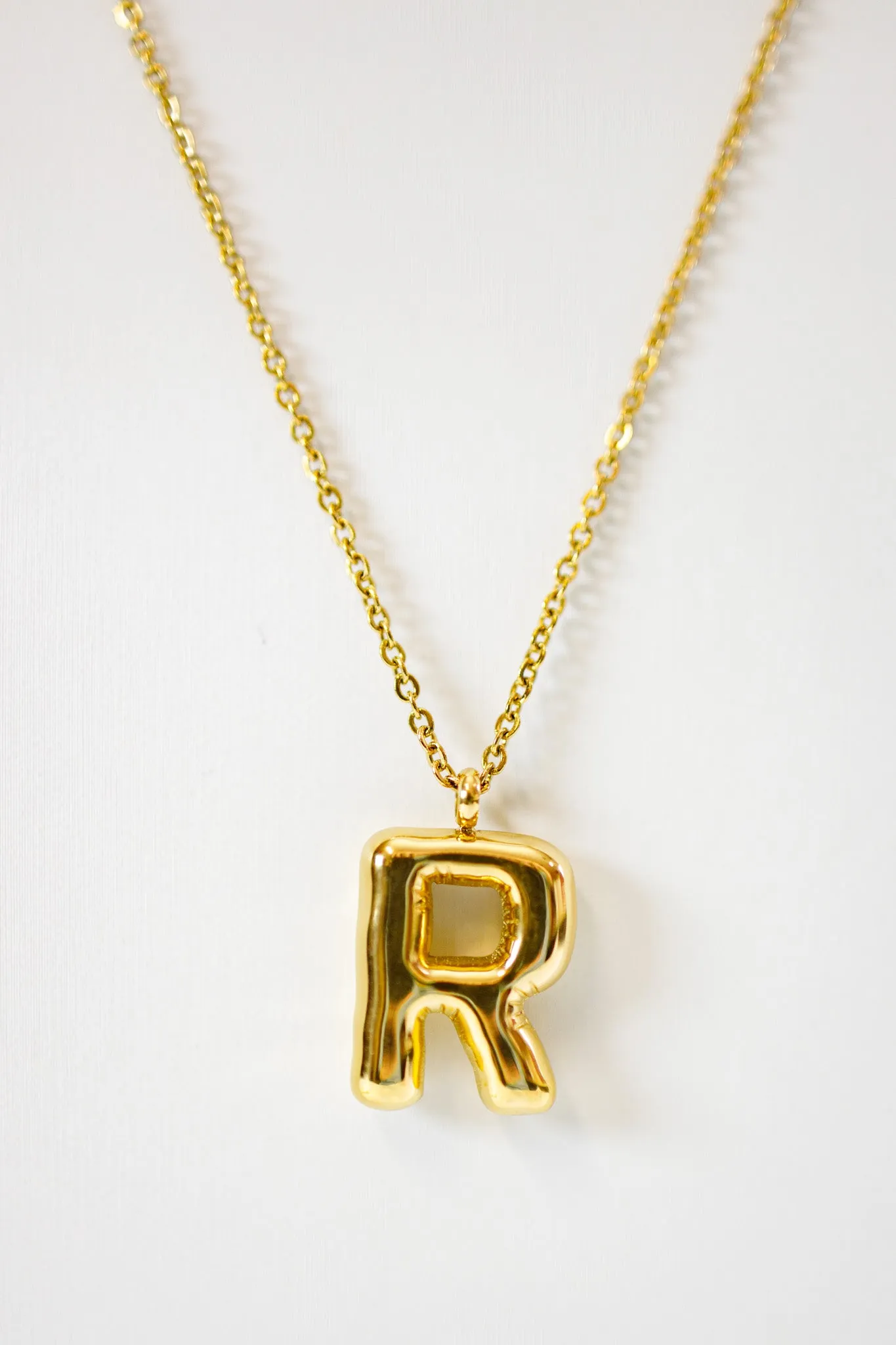 Gold Bubble Initial Necklace, VARIOUS