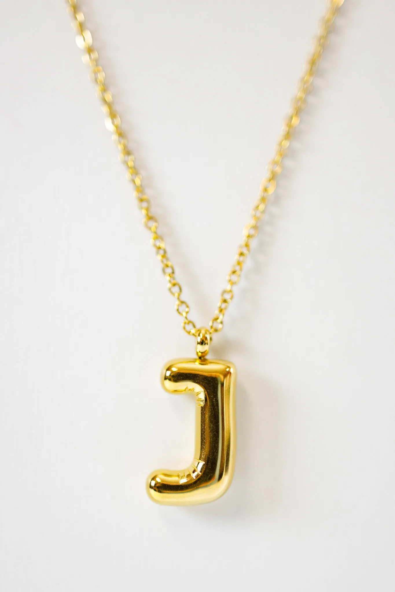 Gold Bubble Initial Necklace, VARIOUS