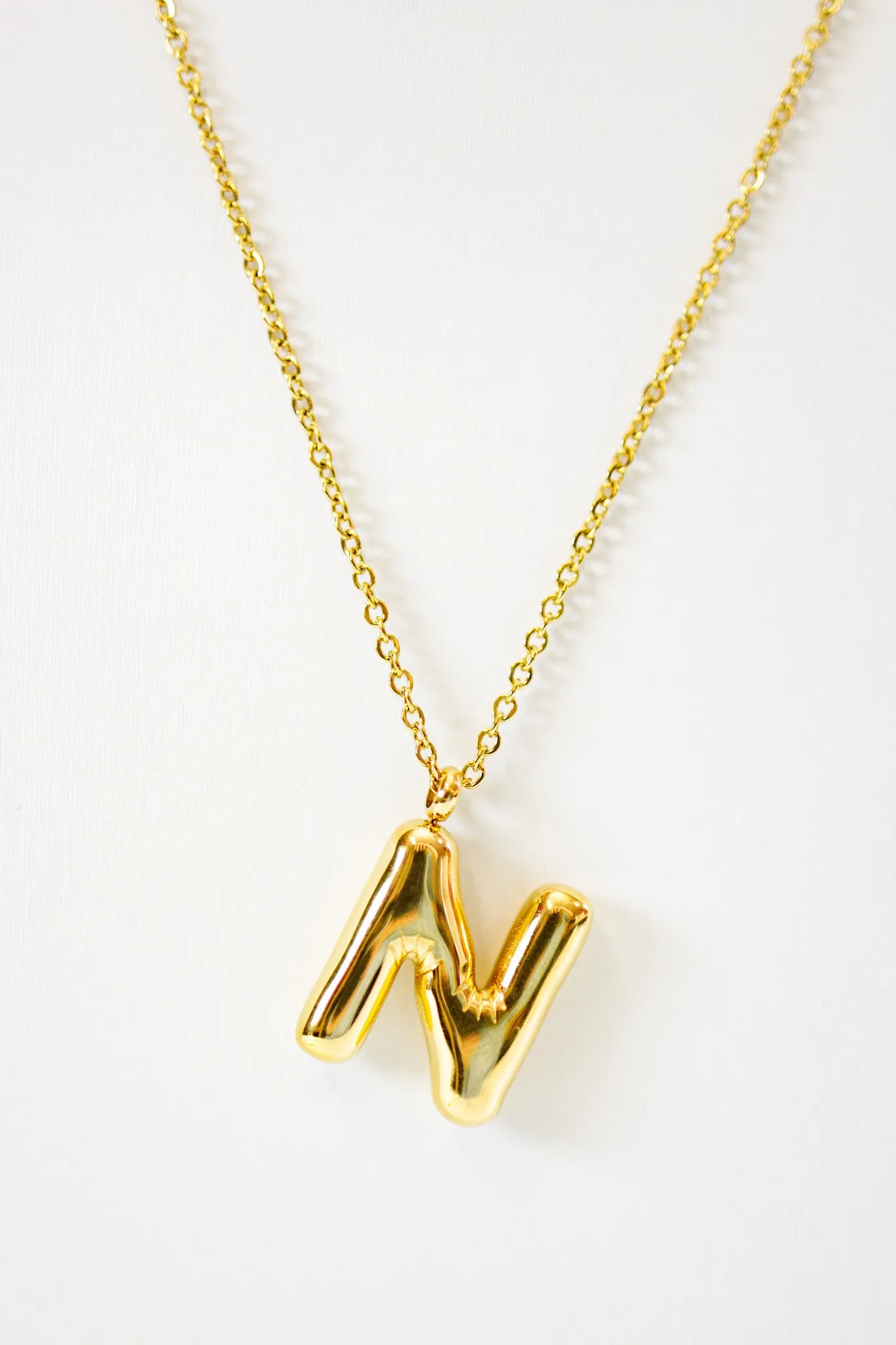 Gold Bubble Initial Necklace, VARIOUS