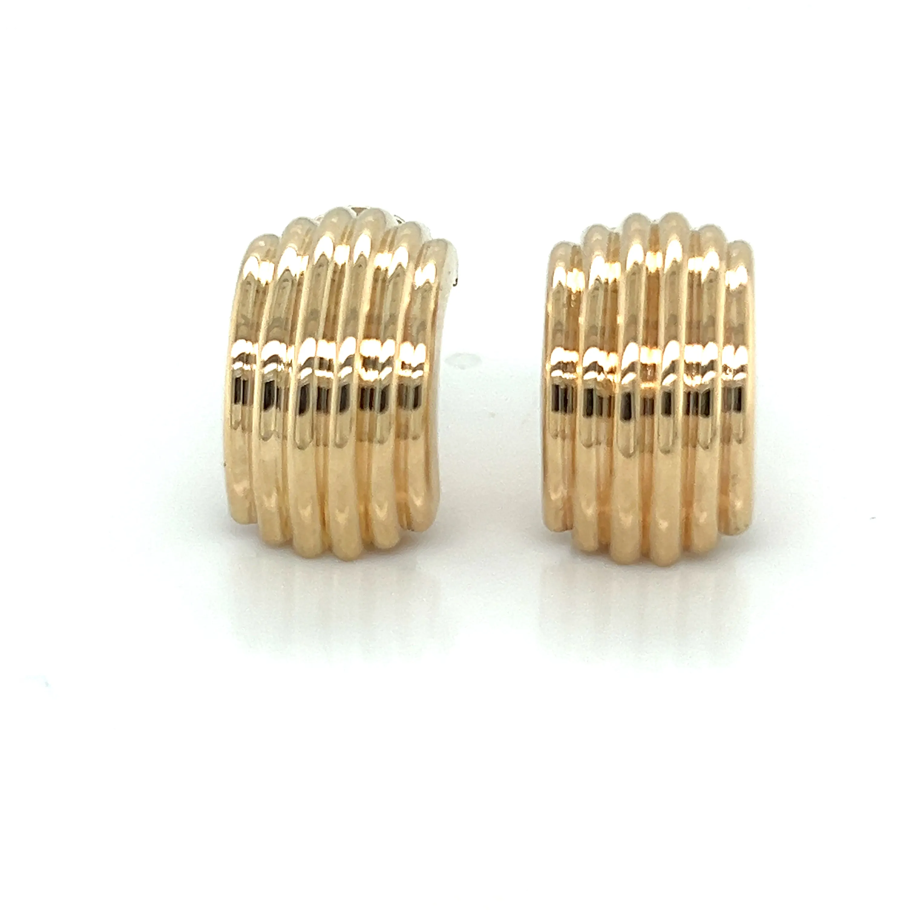 Gold Omega Earrings - 75041