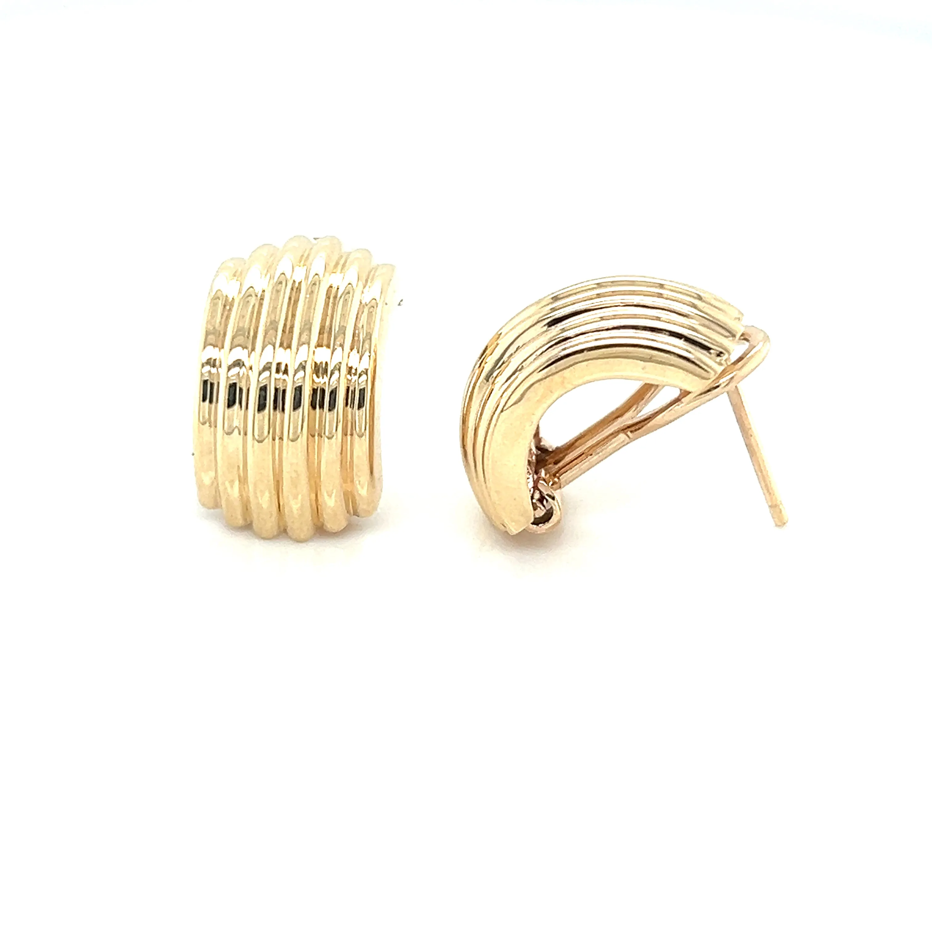 Gold Omega Earrings - 75041
