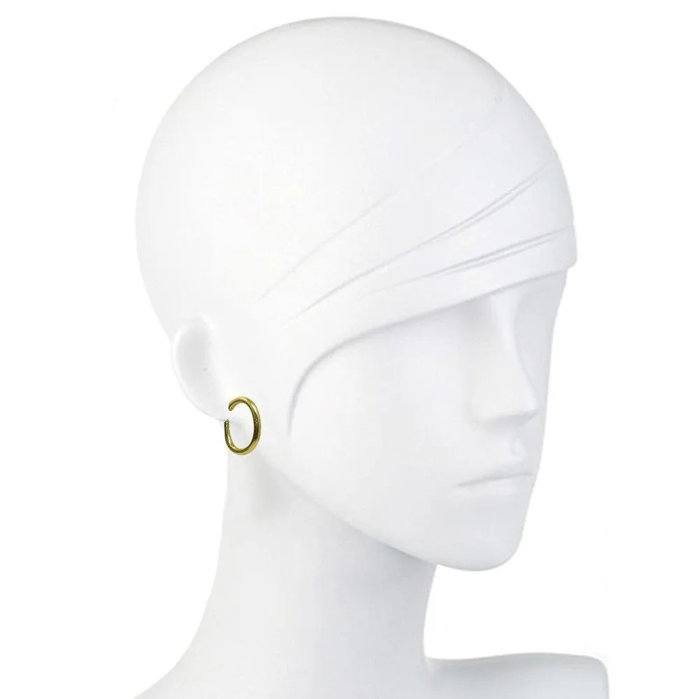 Gold Oval Hoop Clip Earrings