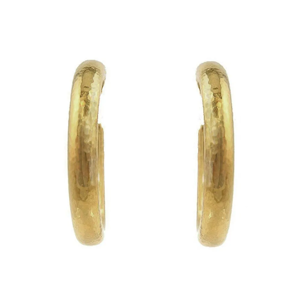 Gold Oval Hoop Clip Earrings