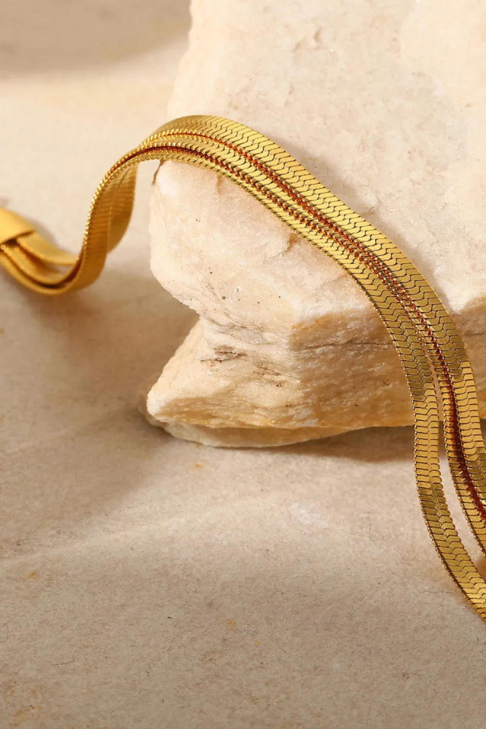 Gold-Plated Triple-Layer Snake Chain Bracelet - Adjustable & Lightweight