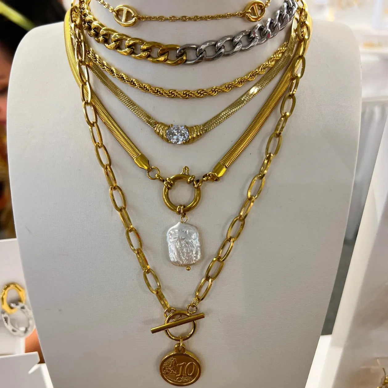 GOLD   SILVER CHAIN NECKLACE