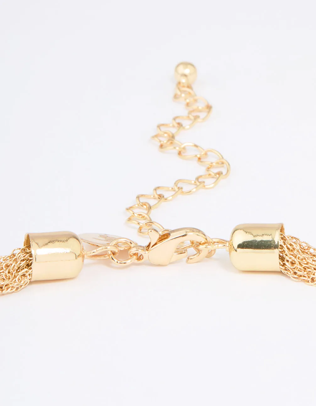 Gold Textured Rope Y-Necklace