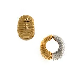 Gold Tone & Silver Tone Large Shrimp Reversible Clip Hugs®