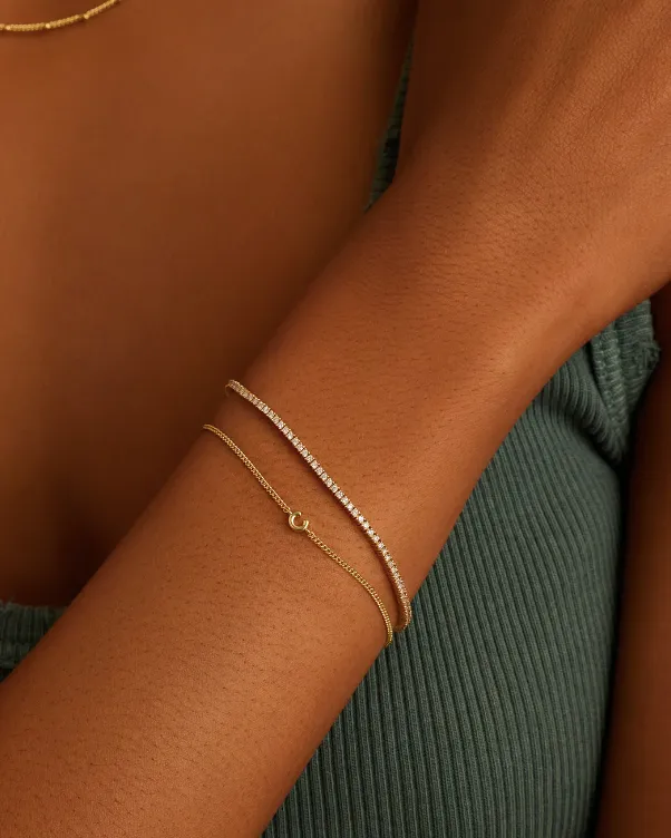 GORJANA WILDER MINI ALPHABET BRACELET C
