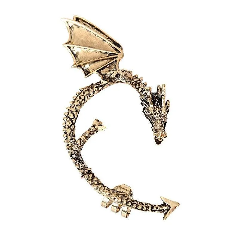 Gothic Dragon Wing Ear Cuff Earrings For Women