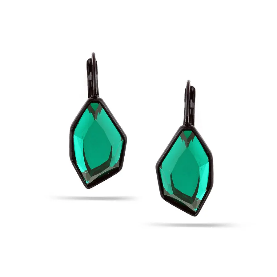 GREEN FACETED FRENCH CLIP EARRINGS #227GN3201 (1B12)