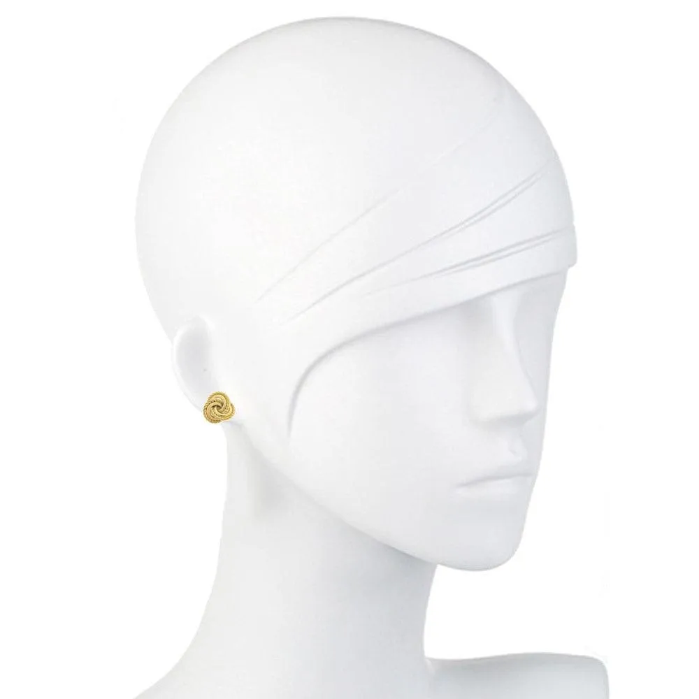 Handcast Gold Rope Clip Earrings