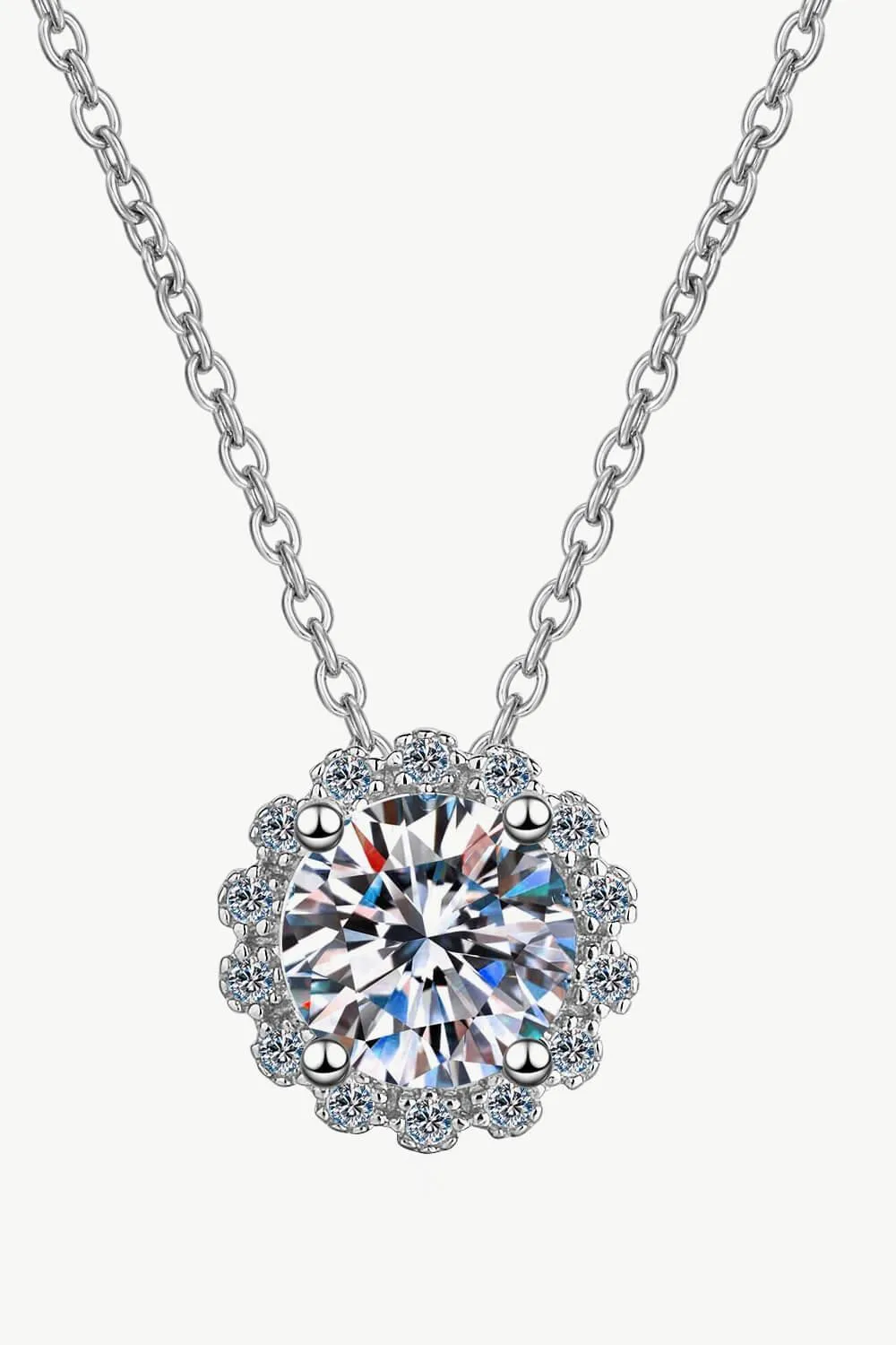 Hazel Blues® | Flower-Shaped Moissanite Pendant Necklace