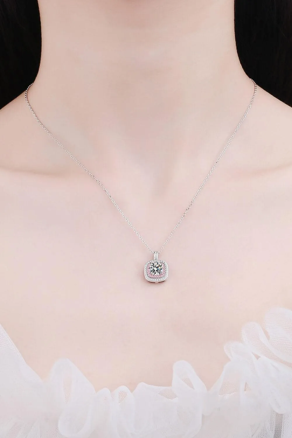Hazel Blues® | Moissanite Geometric Pendant Necklace