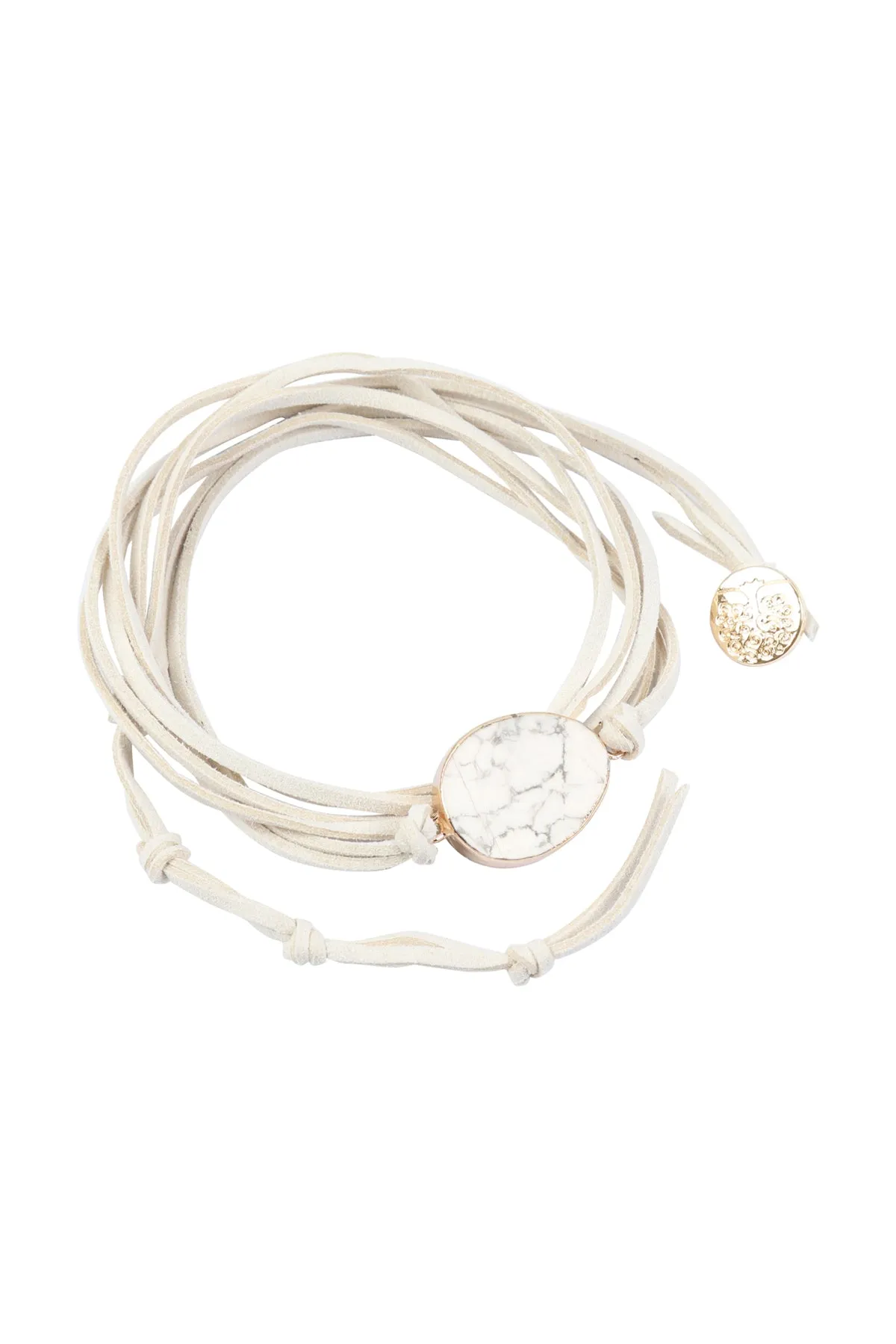 HDB3118 - STONE CHARM MULTI STRAND WRAP BRACELET