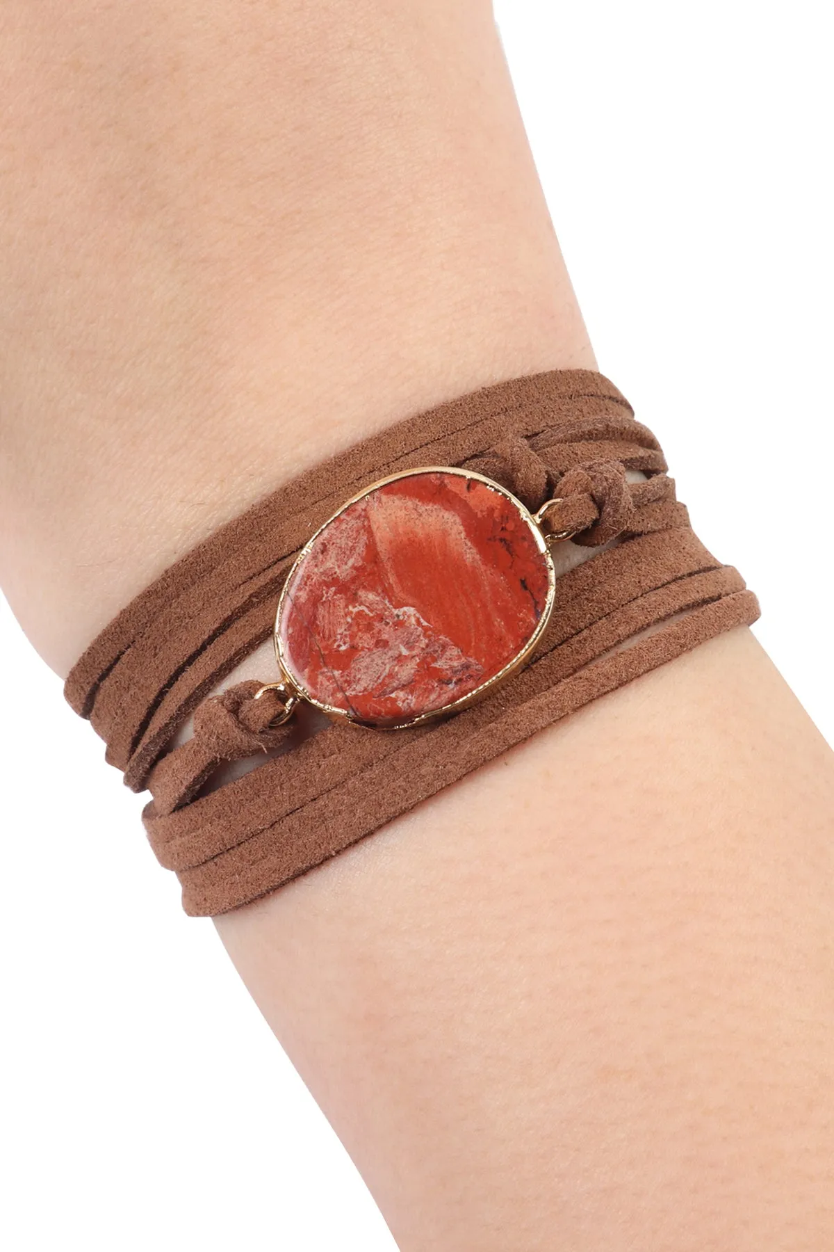 HDB3118 - STONE CHARM MULTI STRAND WRAP BRACELET