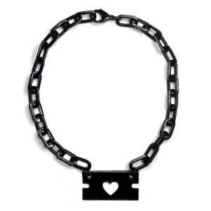 Heart Razor Blade Necklace (3 Colors)