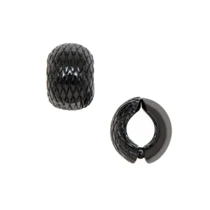Hematite Snakeskin Reversible Hugs® Clip Earrings