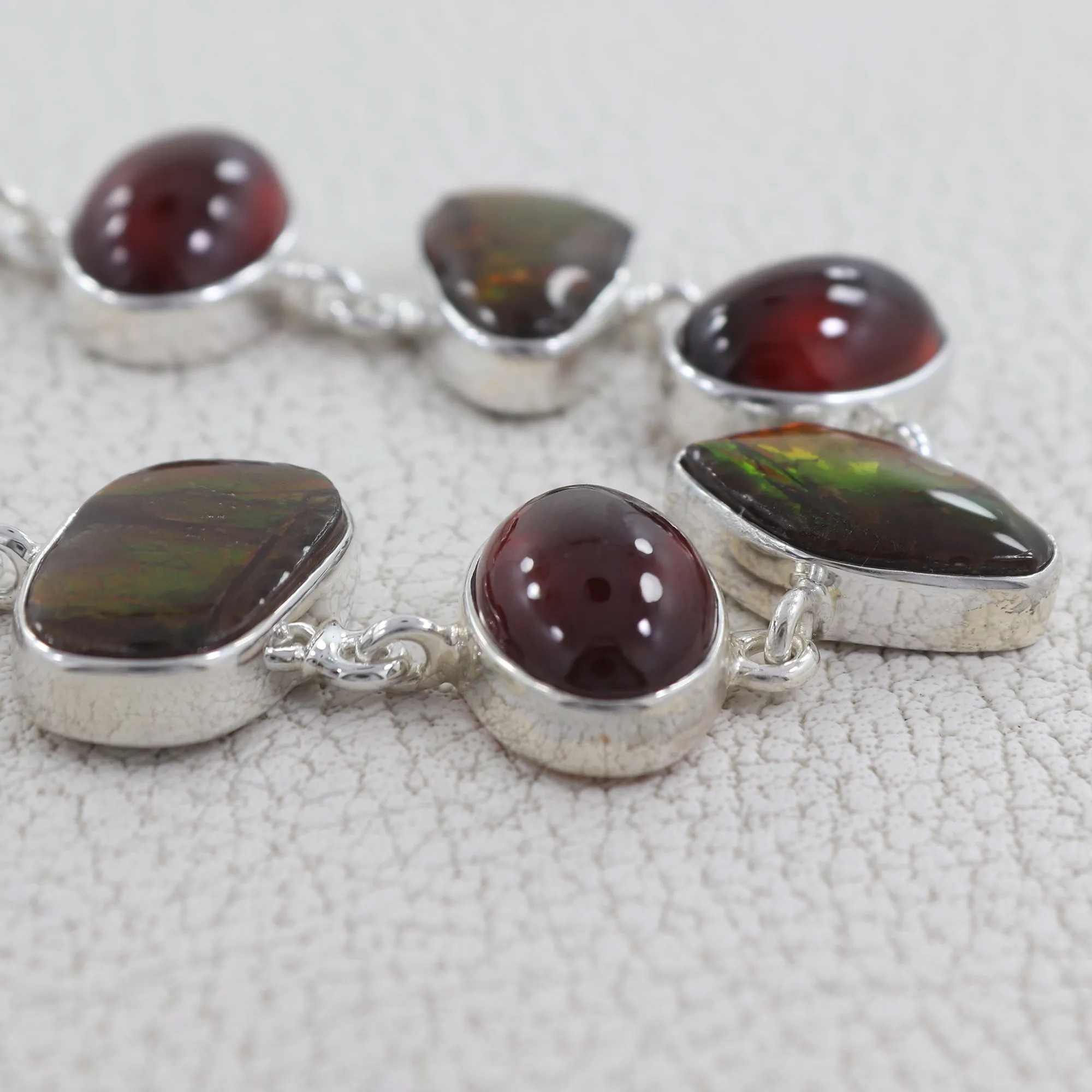 Hessonite Sterling Silver Bracelet