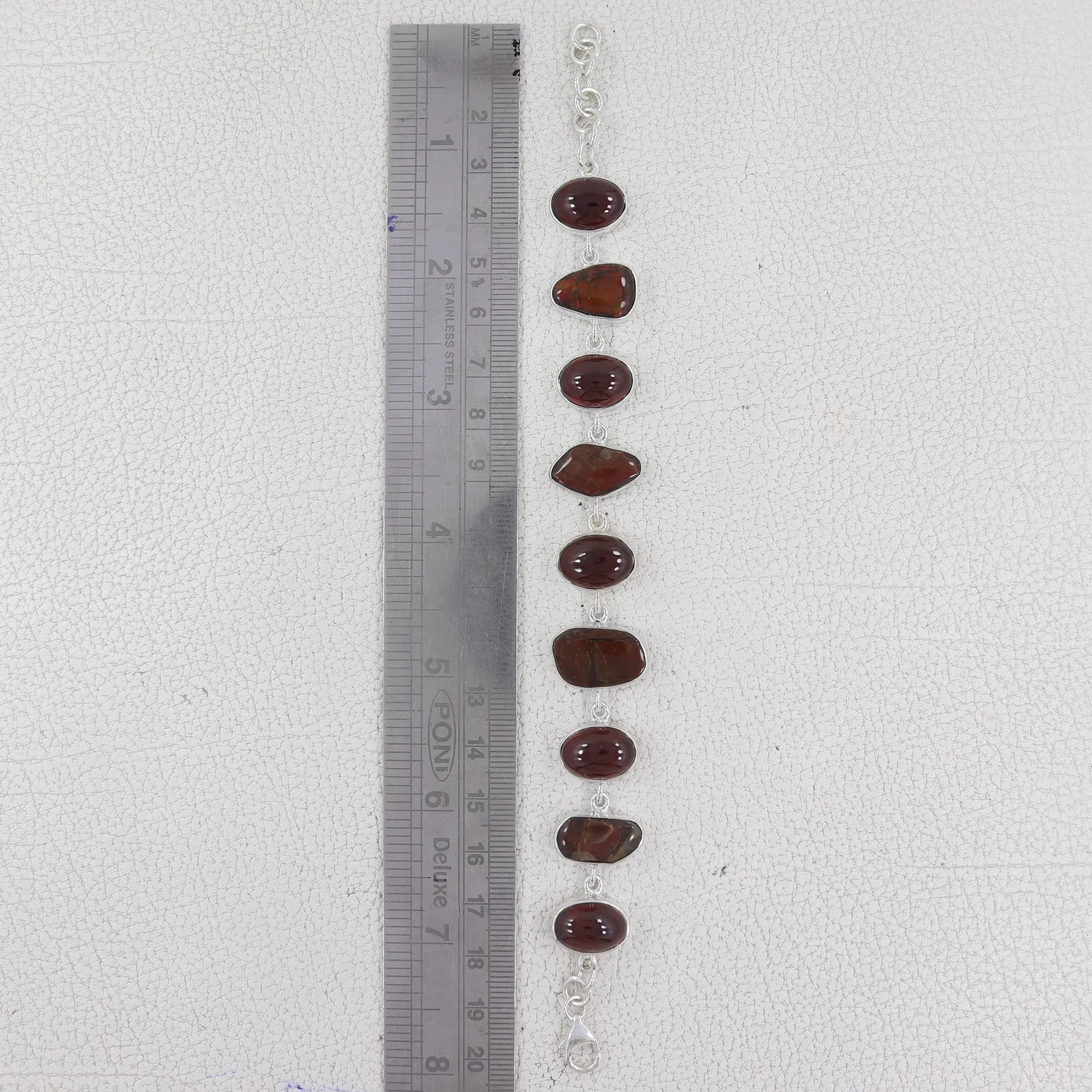Hessonite Sterling Silver Bracelet