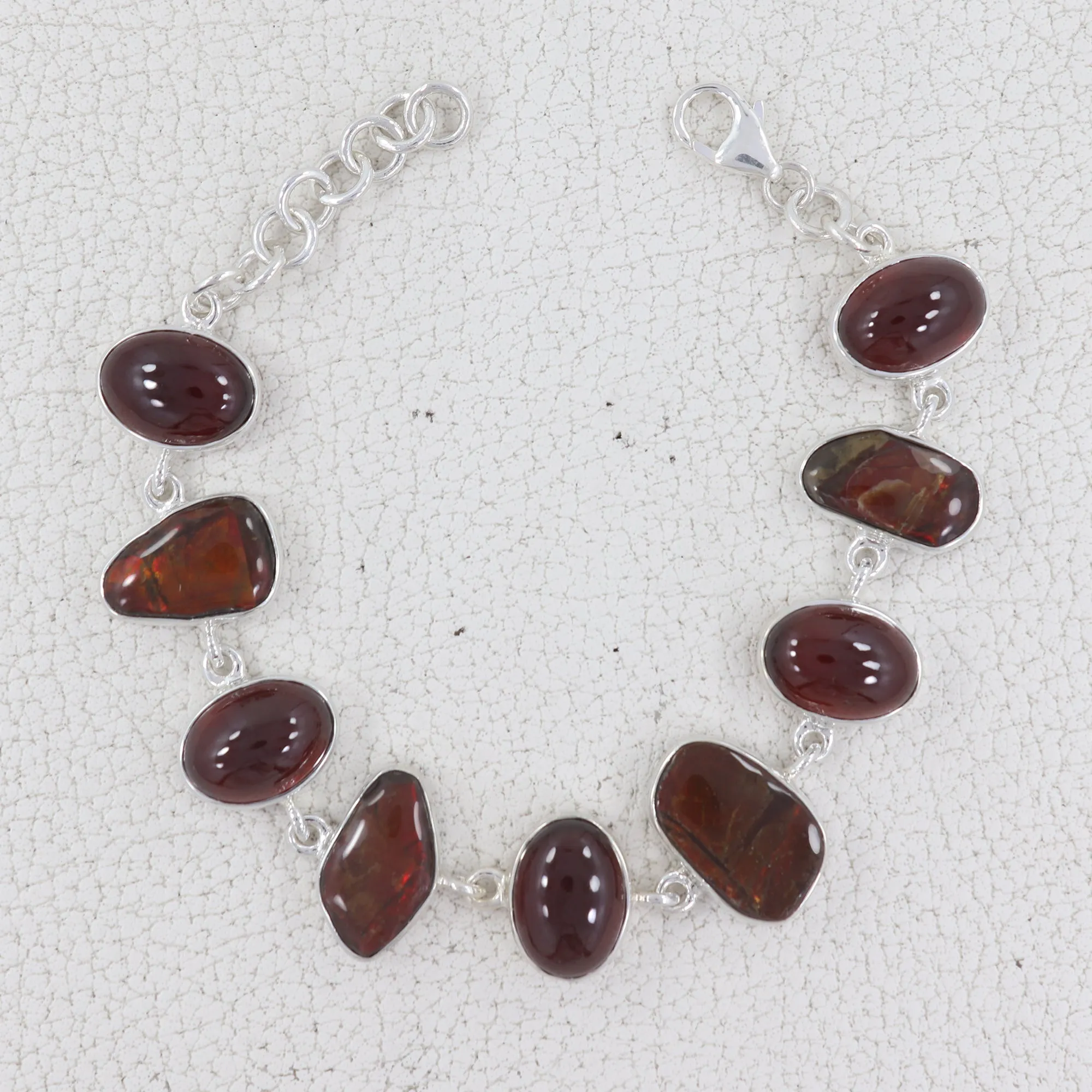 Hessonite Sterling Silver Bracelet