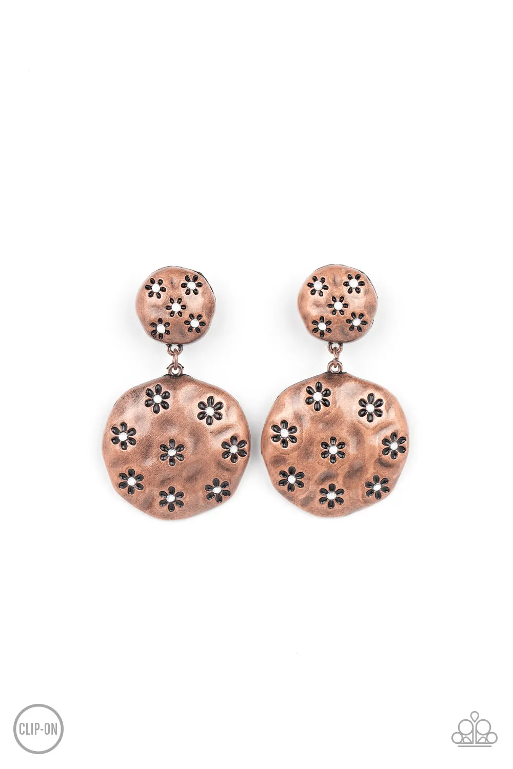 Industrial Fairytale Copper Clip-On Earrings Paparazzi