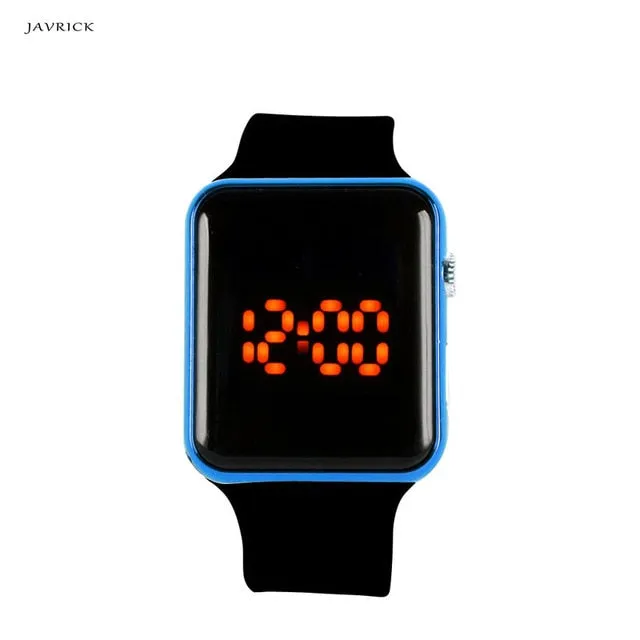 JAVRICK Men Womens Silicone LED Sport Watch Digital Bracelet  Unisex Wrist Watches Black