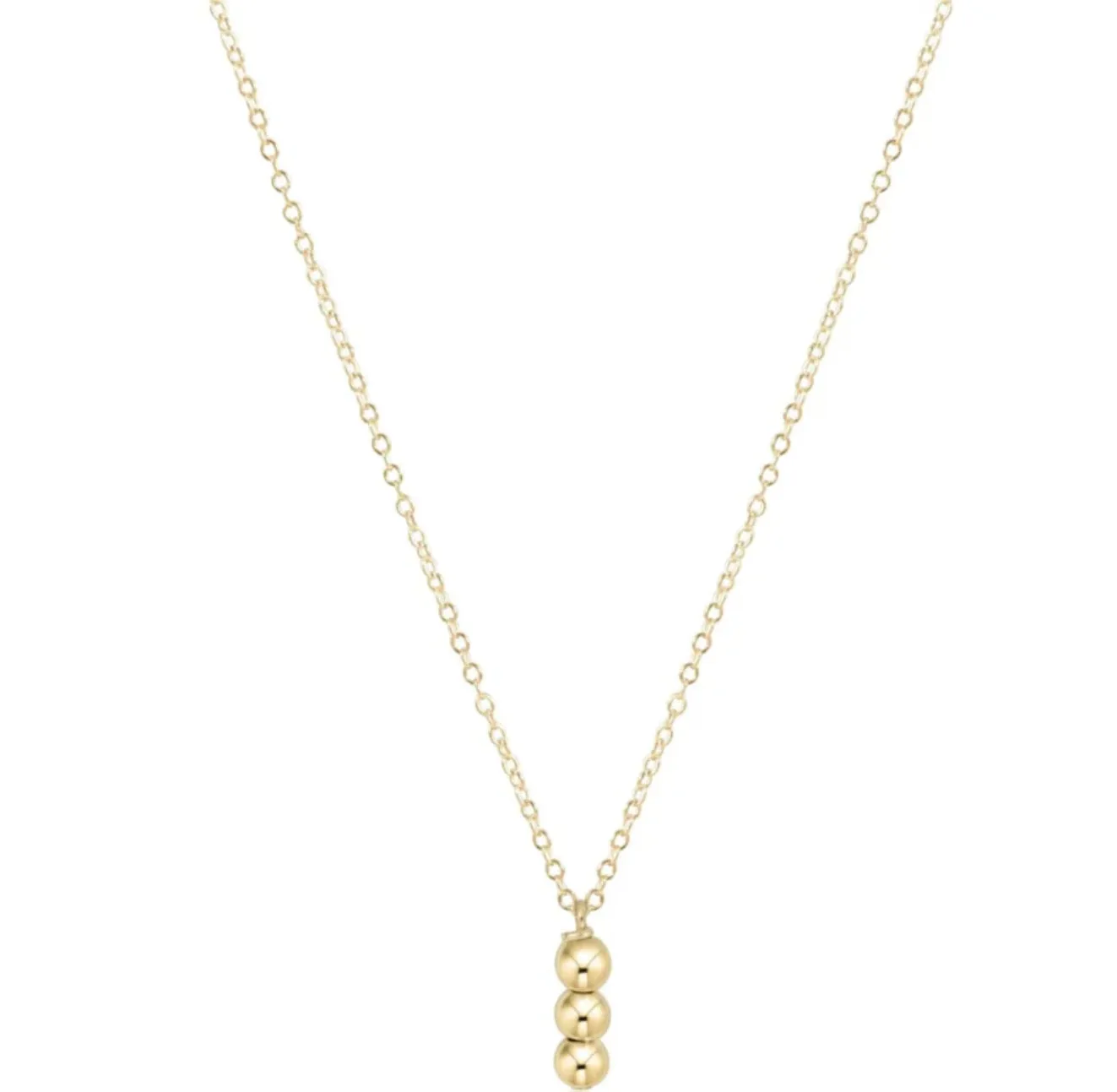 Joy Charm Gold 3mm Bead 16" Necklace