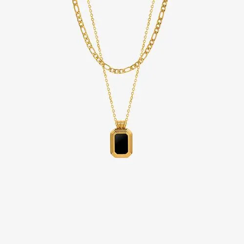 Kelly Titanium Steel Gold-Plated Pendant Necklace
