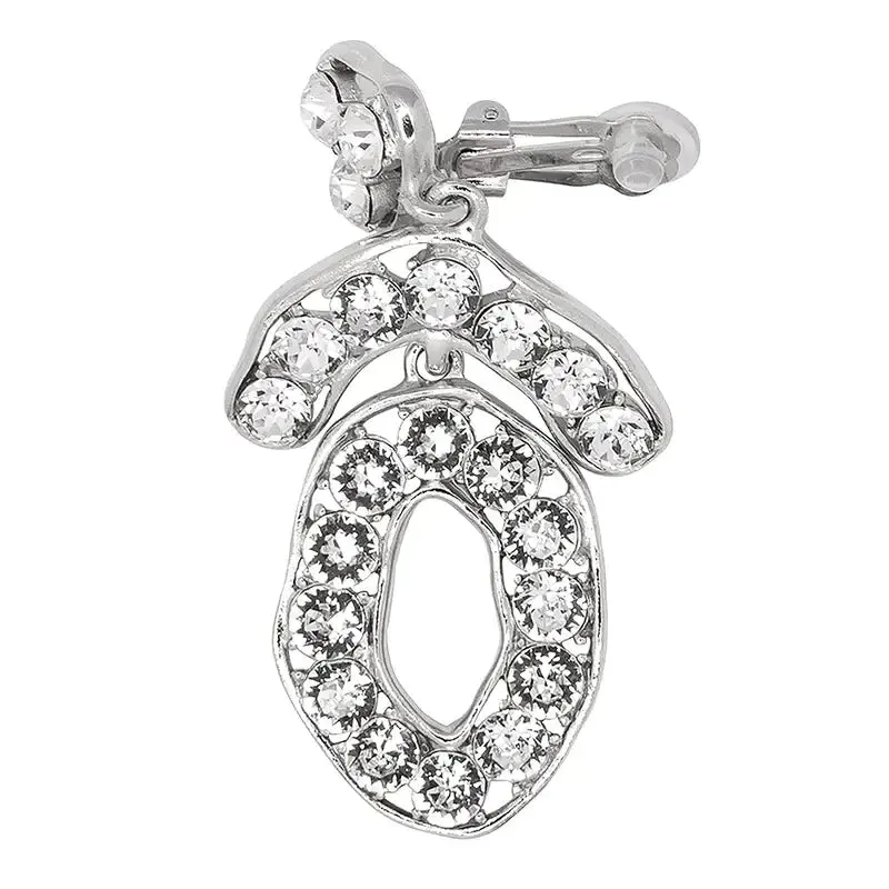 Kenneth Jay Lane Triangle and Circle Crystal Earrings