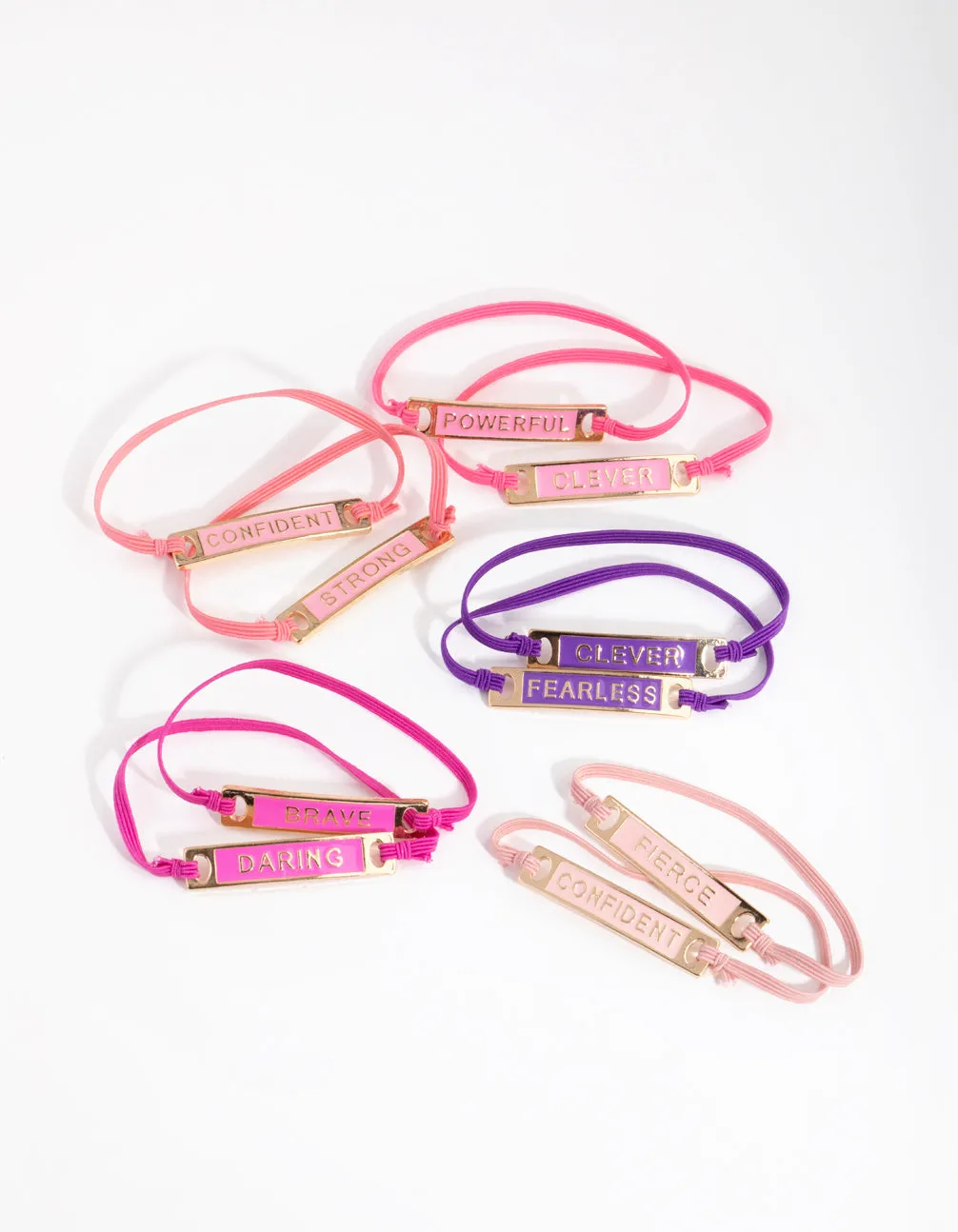 Kids Gold Enamel Mega Best Friend Stretch Bracelet 10-Pack
