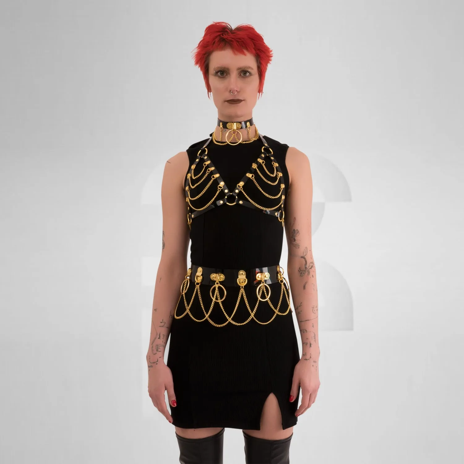 Kinky Full Body Set Black PVC