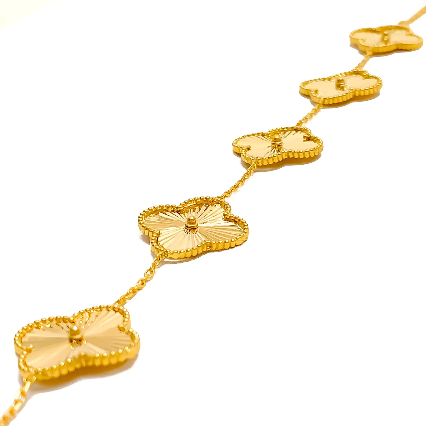 Large 21k Gold Multi-Clover Bracelet