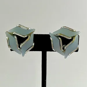 Late 50s/ Early 60s Blue Lucite Earrings