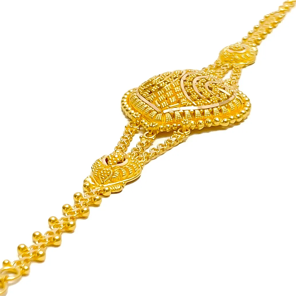 Lavish Elevated 22k Gold Semi-Statement Bracelet