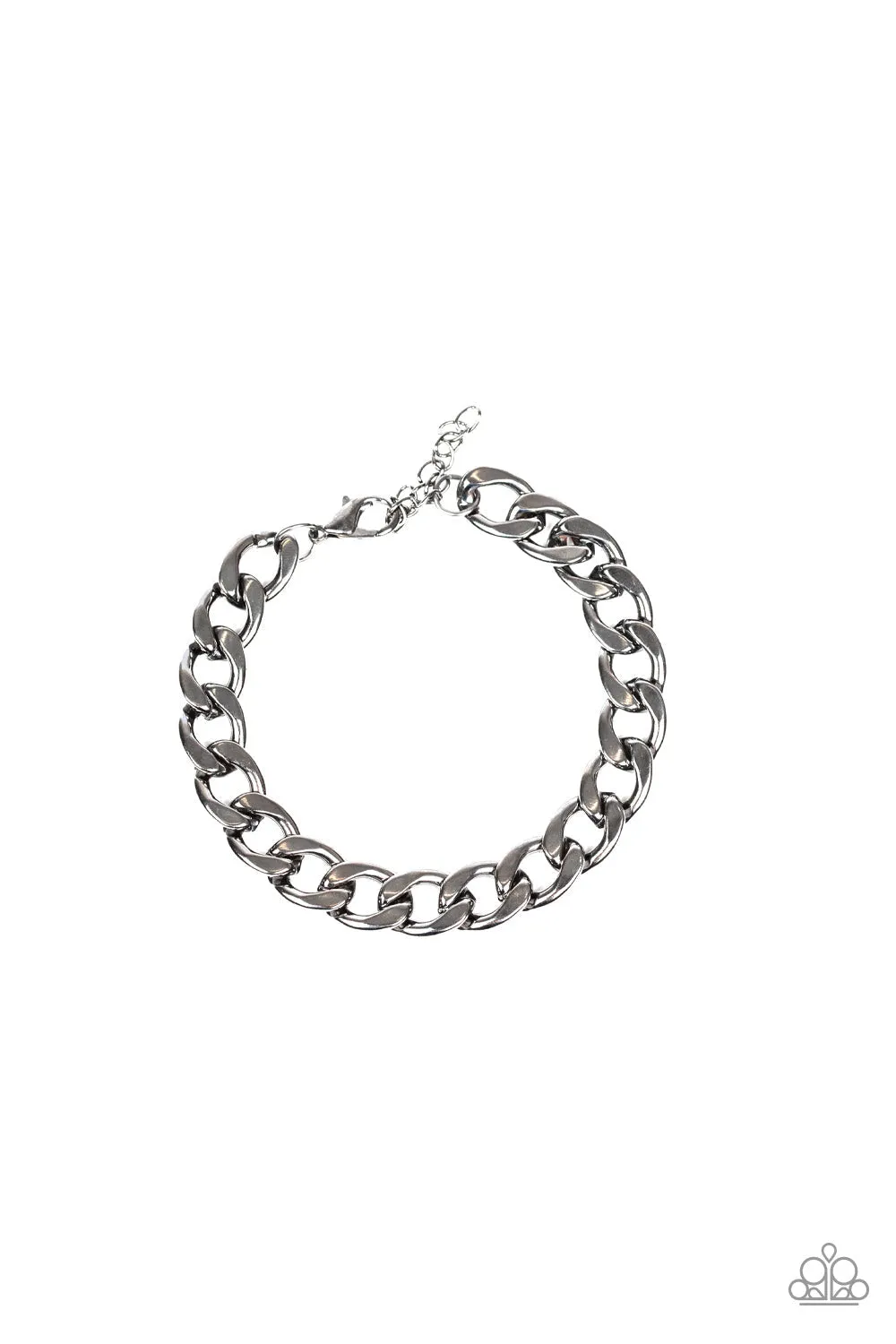 Leader Board - Black - Gunmetal Curb Chain Paparazzi Men's Bracelet